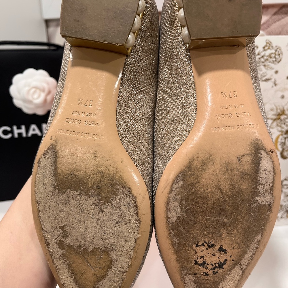 Nicholas Kirkwood Glittering Gold Women's Loafers - Picture 7 of 8